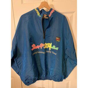 Surf Style‎ Purple Iridescent Vintage 90'S 1/4 zip Pullover Windbreaker One Size